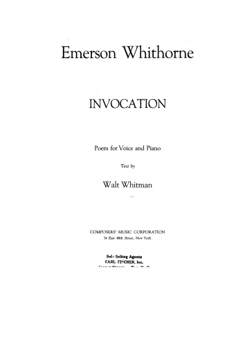 Whithorne - Invocation - Score