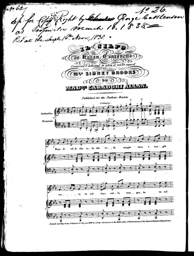 Caradori-Allan - Il silfo, an Italian canzonetta - Score