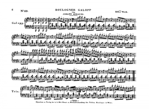 Strauss Sr. - Boulogner-Galopp, Op. 104 - For Piano solo (Composer) - Score