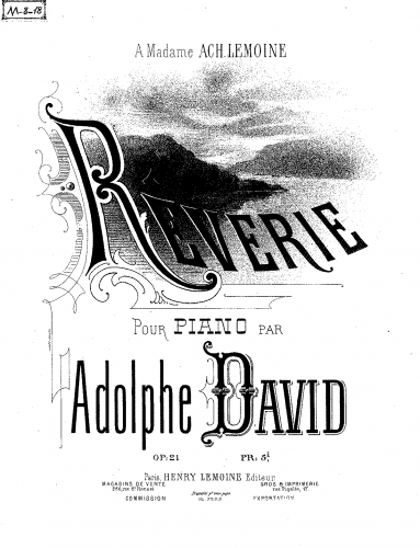 David - Rêverie - Piano Score - Score