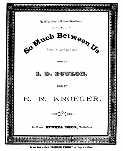 Kroeger - So Much Between Us - Score