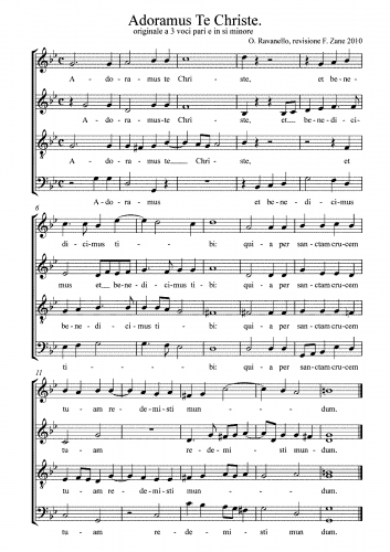 Ravanello - Adoramus Te Christe - For Mixed Chorus (Zane) - complete score