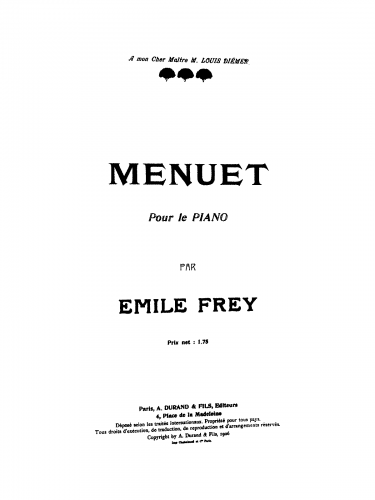 Frey - Menuet - Score