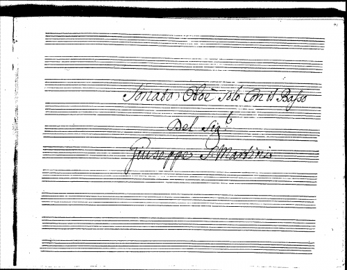 Sammartini - Oboe Sonata in G major - Score
