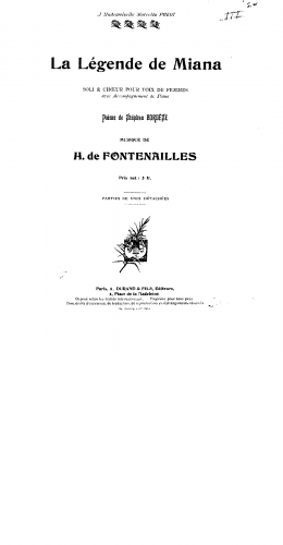 Fontenailles - La légende di Miana - Score