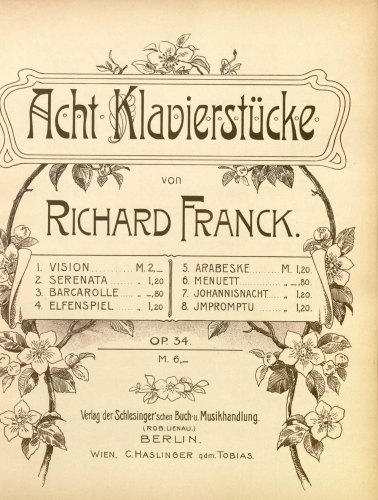 Franck - 8 Klavierstücke - Score