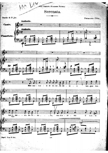 Cilèa - Serenata di Cilea - Score