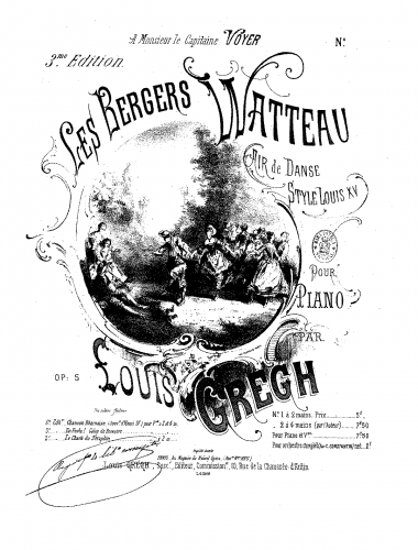 Gregh - Les bergers Watteau - For Piano 4 hands (Gregh) - Score