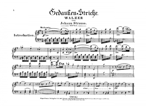 Strauss Sr. - Gedanken-Striche, Op. 79 - For Piano solo - Score