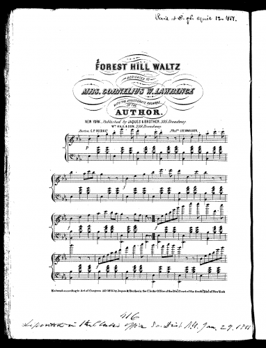 Anonymous - Forest Hill Waltz - Score
