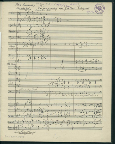 Draeseke - Parzengesang aus Goethe's 'Iphigenie' - Score
