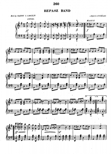 Lincoln - Repasz Band March - For Piano solo - Score