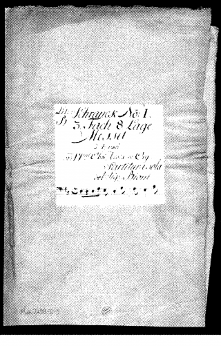 Bioni - Mass in D major - Score