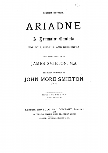Smieton - Ariadne - Vocal Score - Score