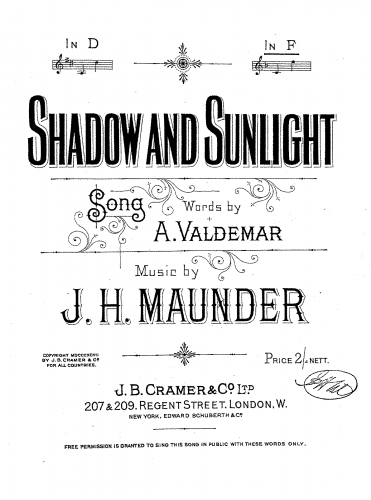 Maunder - Shadow and Sunlight - Score