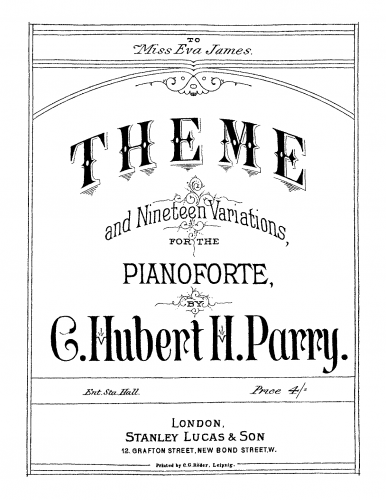 Parry - Theme and 19 Variations - Score