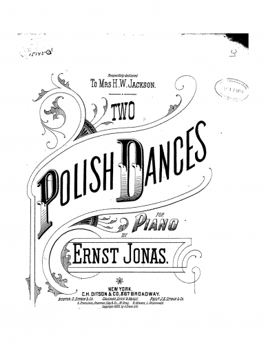 Jonas - 2 Polish Dances - Piano Score - No. 2 in A minor