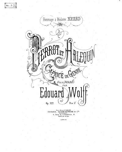 Wolff - Pierrot et Arlequin - Piano Score - Score