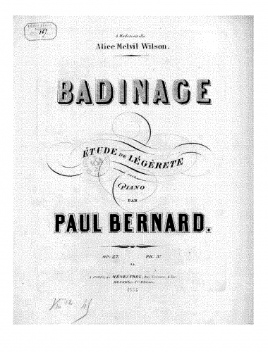 Bernard - Badinage - Score