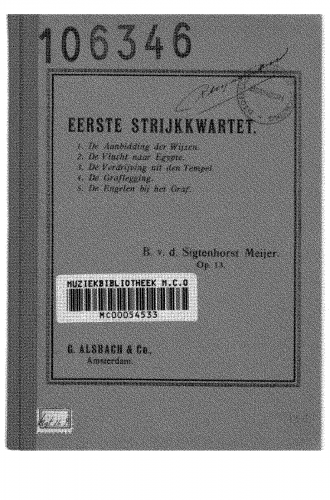 Sigtenhorst Meyer - String Quartet No. 1, Op. 13 - score