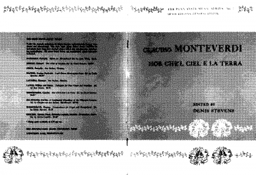 Monteverdi - Hor che?l ciel e la terra e?l vento tace, SV 147 - Covers & Title Page