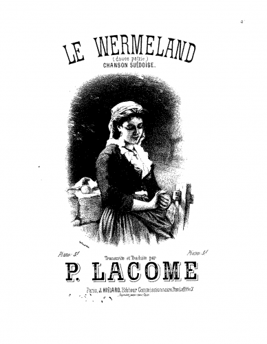 Lacôme d'Estalenx - Le wermelandDouce patrie - Score