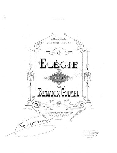 Godard - Élégie pour piano - Score