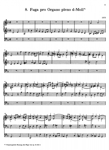 Mendelssohn - Fugue in D minor, MWV W 13 - Score