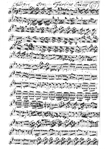 Buffardin - Flute Concerto in E minor - Score