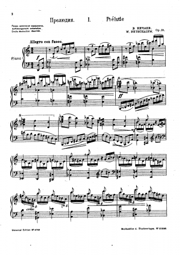 Nechayev - Three Preludes - Score