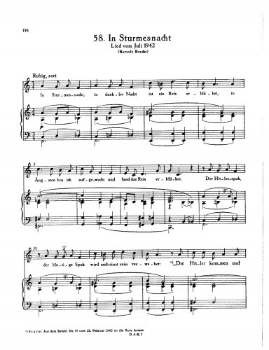 Eisler - In Sturmesnacht (Lied vom Juli 1942) - Score