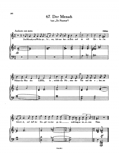 Eisler - Der Mensch - Score