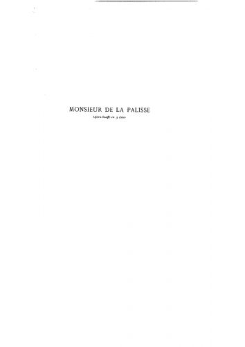 Terrasse - Monsieur de la Palisse - Vocal Score - Score