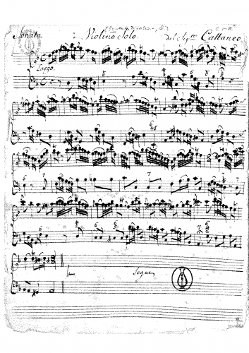 Cattaneo - Violin Sonata in D minor - Score