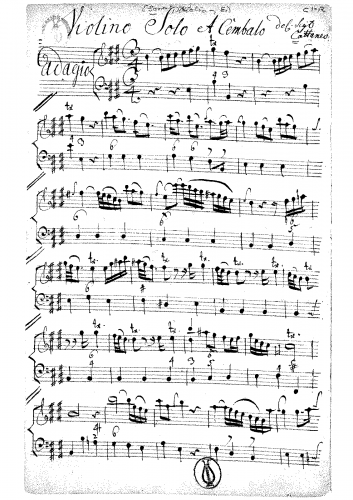 Cattaneo - Violin Sonata in E major - Score