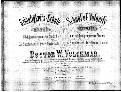 Volckmar - Geläufigkeits-Schule, Op. 270 - Heft I