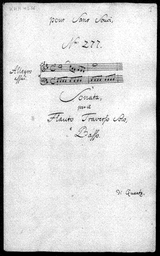 Quantz - Flute Sonata in D major, QV 1:42 - Score