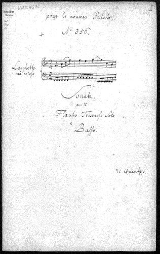 Quantz - Flute Sonata in F major, QV 1:82 - Score