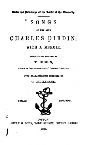 Dibdin - Songs of the Late Charles Dibdin, with a Memoir - Books - Complete text