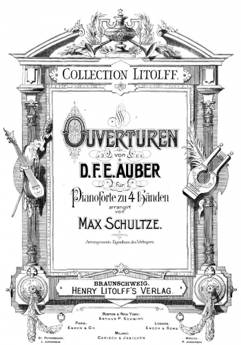 Auber - Ouverturen von D.F.E. Auber für Pianoforte zu 4 Händen - Score