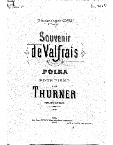 Thurner - Souvenir de Valfrais - Scores - Score
