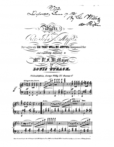 Strack - Waltz in E-flat major - Piano Score - Score