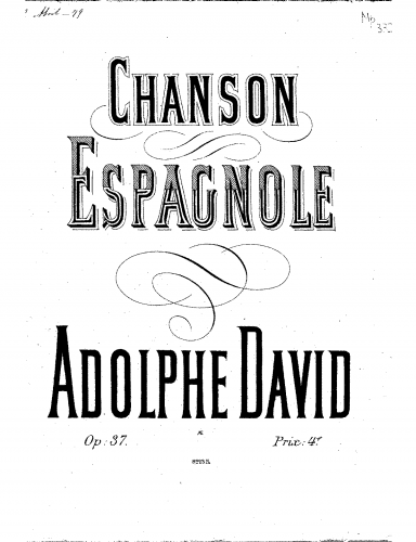 David - Chanson espagnole - Piano Score - Score