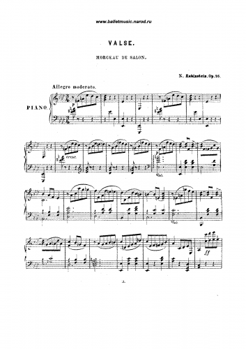Rubinstein - Valse - Score