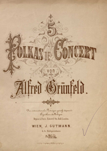 Grünfeld - 5 Polkas de concert - Score