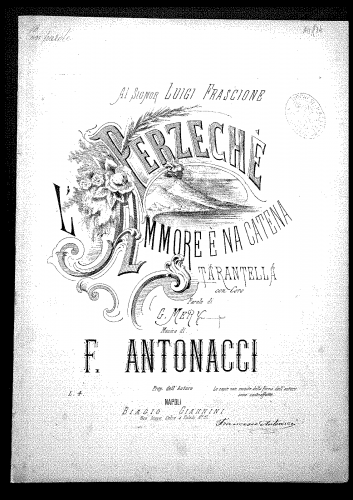 Antonacci - Perzechè - complete score