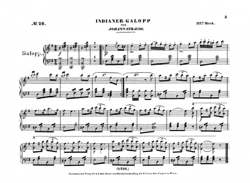 Strauss Sr. - Indianer-Galopp, Op. 111 - For Piano solo (Composer) - Score