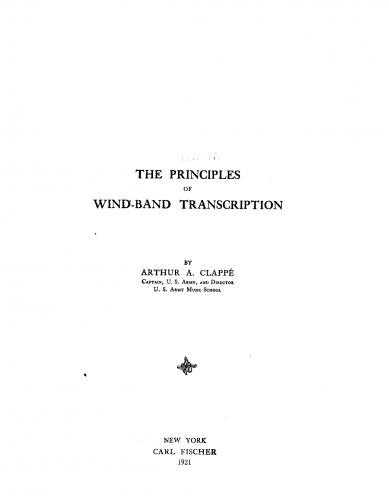 Clappé - The Principles of Wind-Band Transcription - Complete Book
