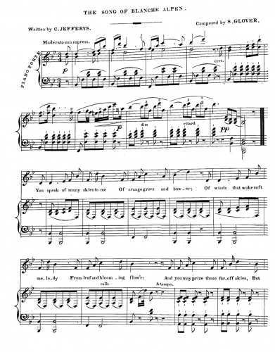 Glover - Song of Blanche Alpen - Score