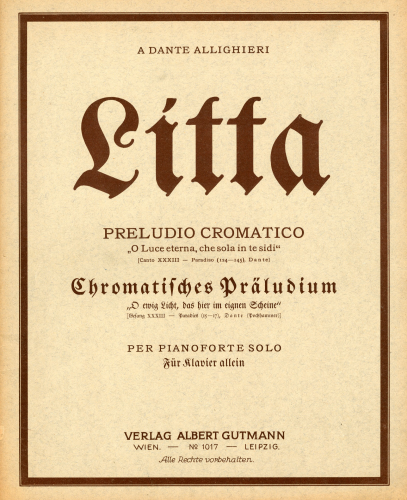 Litta - Preludio cromatico - Score